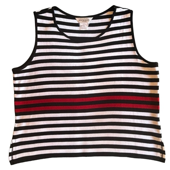 Exclusively Misook Petite Stripe Tank Sleeveless Women’s Size L - Picture 2 of 10